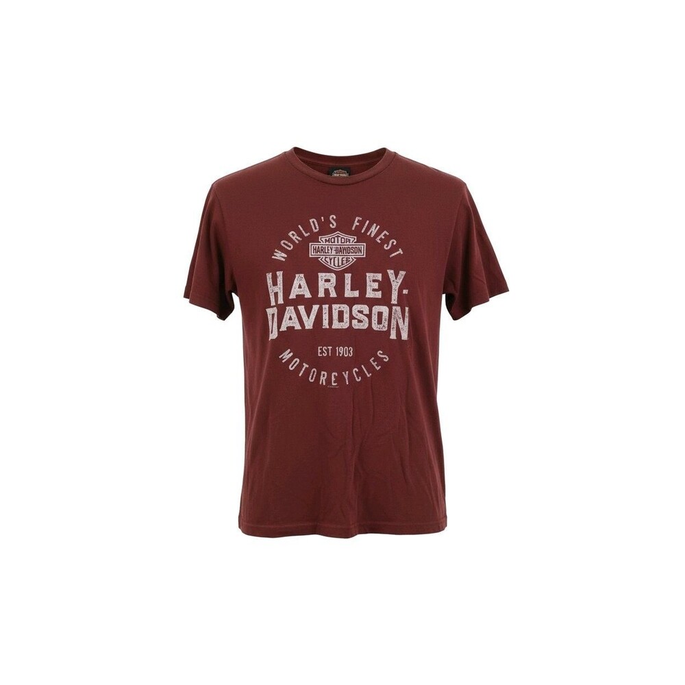 Harley-Davidson Men's Short Sleeve T-Shirt With Logo And Graphics Maroon 2xl